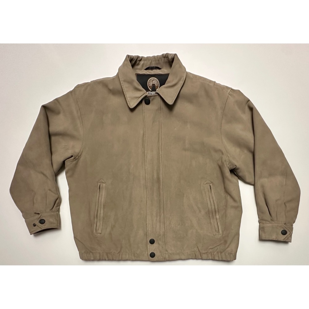 Weatherproof Garment Company Microfiber Bomber Jacket Tan Mens Size Medium